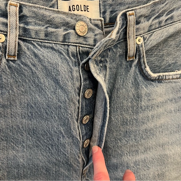AGOLDE Los Angeles High Rise Button Fly Light Wash‎ Jeans 30x22 Good Condition - Picture 5 of 11